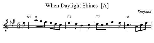 When Daylight Shines  [A] - staff notation