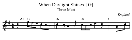 When Daylight Shines  [G] - staff notation