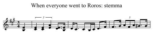 When everyone went to Roros: stemma - staff notation