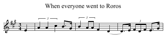 When everyone went to Roros - staff notation