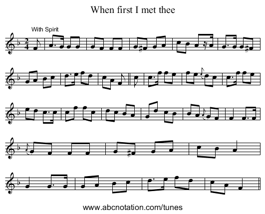 When first I met thee - staff notation