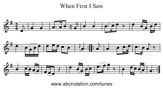 When First I Saw - staff notation