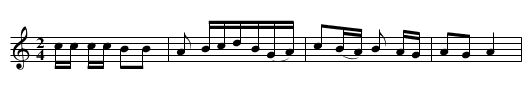 When I was a Young Men - staff notation
