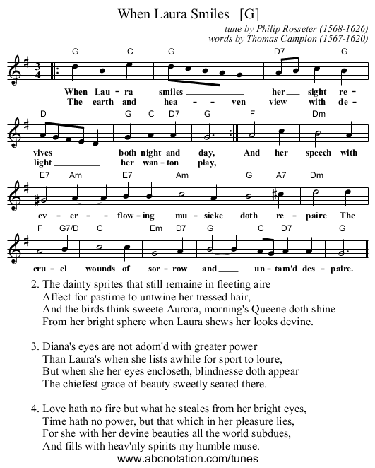 When Laura Smiles   [G] - staff notation