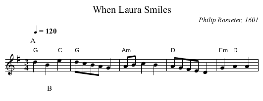 When Laura Smiles - staff notation