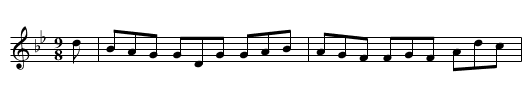 When Pettie came over the Glen - staff notation