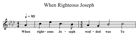 When Righteous Joseph - staff notation