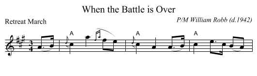 When the Battle is Over - staff notation