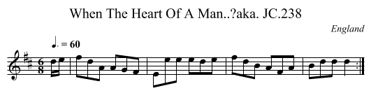When The Heart Of A Man..?aka. JC.238 - staff notation