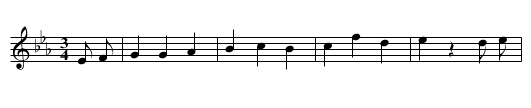 When the Morning peeps forth - staff notation