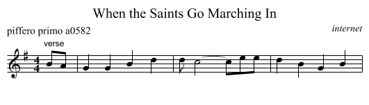 When the Saints Go Marching In - staff notation