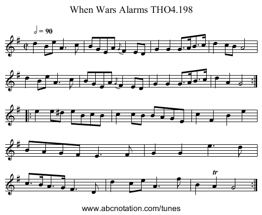 When Wars Alarms THO4.198 - staff notation