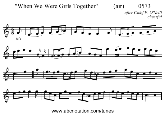 When We Were Girls Together          (air)         0573 - staff notation