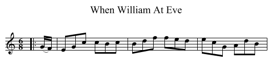 When William At Eve - staff notation