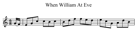 When William At Eve - staff notation