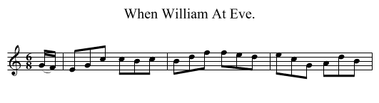 When William At Eve. - staff notation