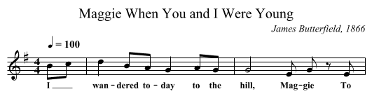 When You and I Were Young, Maggie - staff notation