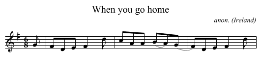 When you go home - staff notation