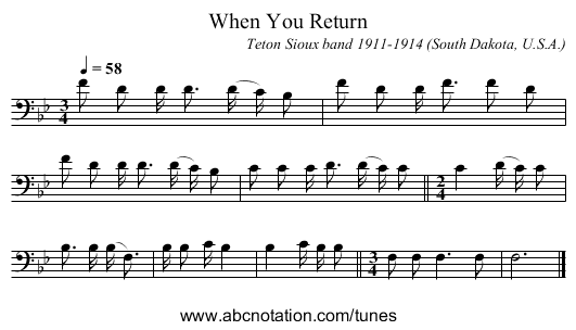When You Return - staff notation