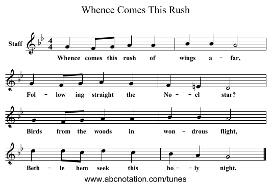 Whence Comes This Rush - staff notation