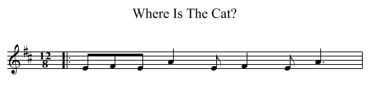 Where Is The Cat? - staff notation