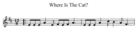Where Is The Cat? - staff notation