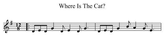 Where Is The Cat? - staff notation