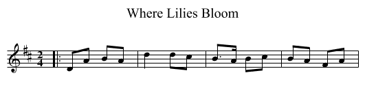 Where Lilies Bloom - staff notation