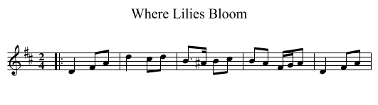 Where Lilies Bloom - staff notation