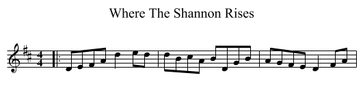 Where The Shannon Rises - staff notation