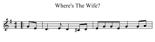 Where's The Wife? - staff notation