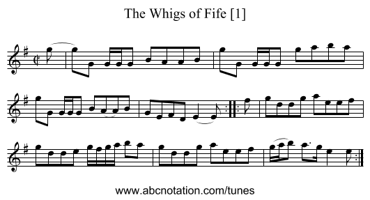 Whigs of Fife [1], The - staff notation
