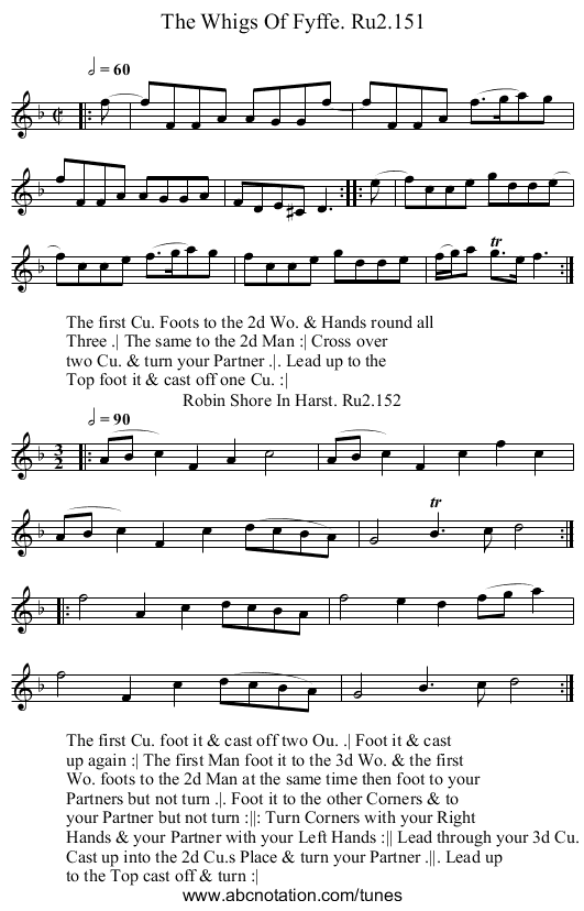 Whigs Of Fyffe. Ru2.151, The - staff notation
