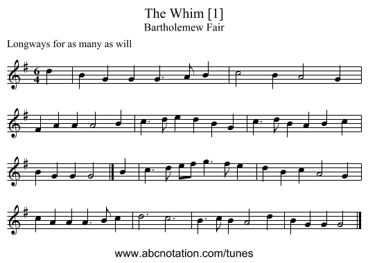 Whim [1], The - staff notation
