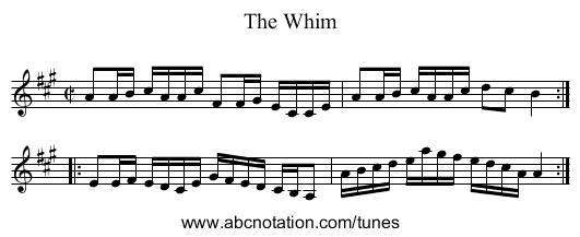 Whim, The - staff notation