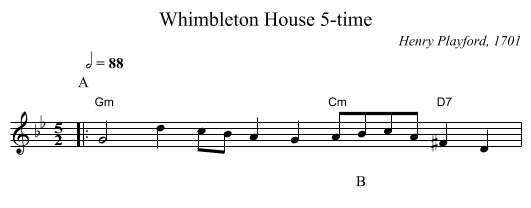 Whimbleton House 5-time - staff notation