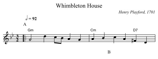 Whimbleton House - staff notation