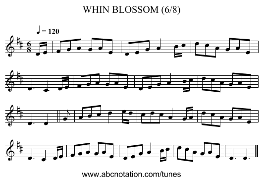 WHIN BLOSSOM (6/8) - staff notation