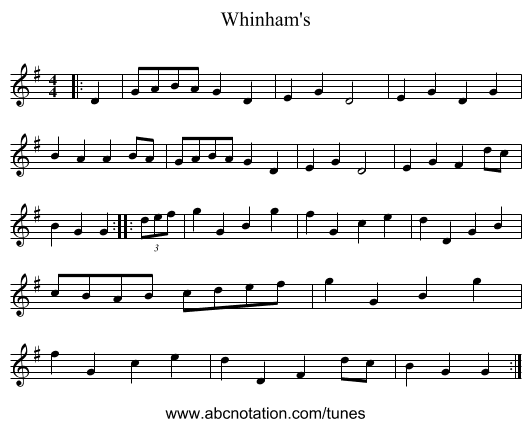 Whinham's - staff notation