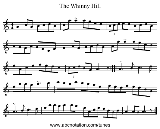 Whinny Hill, The - staff notation