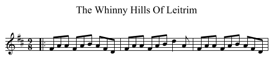 Whinny Hills Of Leitrim, The  - staff notation