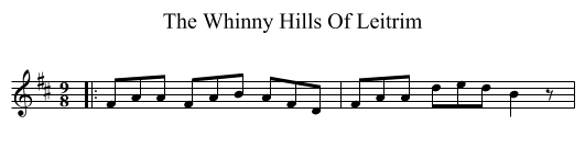 Whinny Hills Of Leitrim, The  - staff notation