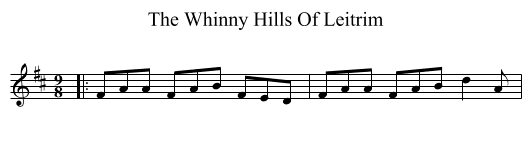 Whinny Hills Of Leitrim, The  - staff notation