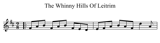 Whinny Hills Of Leitrim, The  - staff notation