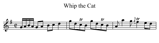 Whip the Cat - staff notation