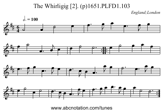 Whirligig [2]. (p)1651.PLFD1.103, The - staff notation