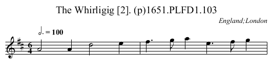 Whirligig [2]. (p)1651.PLFD1.103, The - staff notation