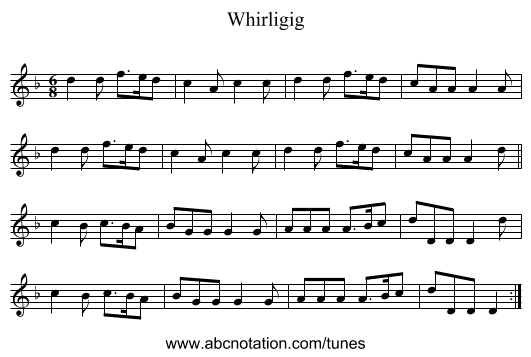 Whirligig - staff notation
