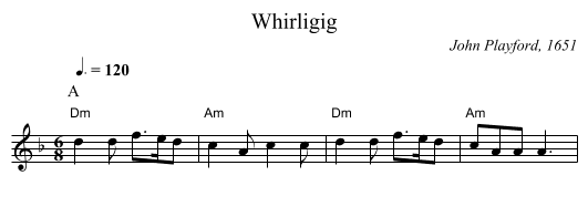 Whirligig - staff notation