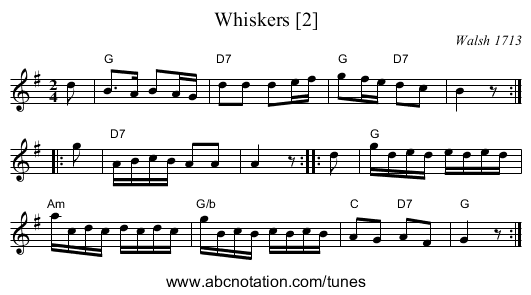 Whiskers [2] - staff notation